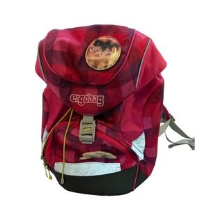 Ergobag Prime Kids School Backpack Pink Purple Plaid Cat Kletties Ergonomic